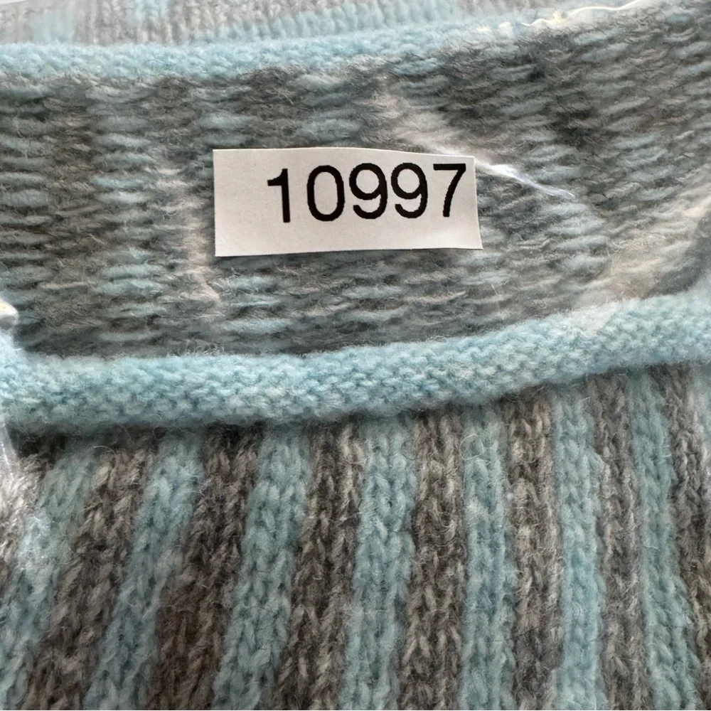 Sundance Wool Blend Blue and Gray Cowl Neck Sweater Size S